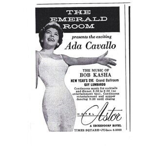 Ada Cavillo Kaska Aster Hotel NYC Advertisement 1950s Vintage Print Ad